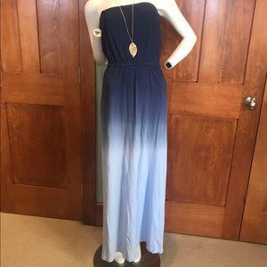 Blue Ombré Maxi Dress XS
